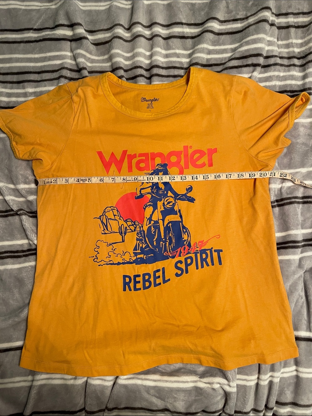 Wrangler Yellow Graphic 'Rebel Spirit' Tee with Red Logo